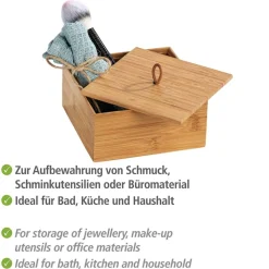 Aufbewahrungsbox 'Terra' Bambus mit Deckel 15 x 15 x 7 cm