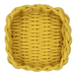 Aufbewahrungskorb 'Melara' Baumwolle, Polyester gelb 21,5 x 7,5 x 21,5 cm