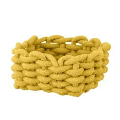 Aufbewahrungskorb 'Melara' Baumwolle, Polyester gelb 16,5 x 7,5 x 16,5 cm
