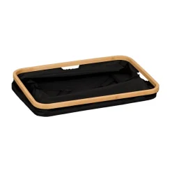 Aufbewahrungskorb Polyester, Bambus schwarz 54 x 26 x 36 cm