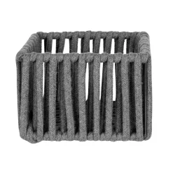 Aufbewahrungskorb 'Zovo' Baumwolle, Polyester grau 15 x 10 x 15 cm