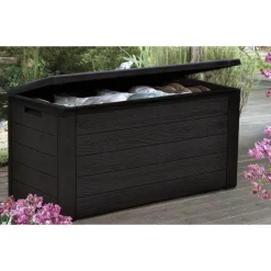 Auflagenbox 'Woody' Kunststoff anthrazit 120 x 45 x 60 cm