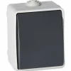 Aufputz-Wechselschalter IP 54 grau 6,5 x 9,3 cm
