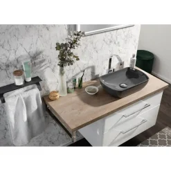 Aufsatzbecken oval 'New York' grau 50,5 x 31,5 x 12 cm