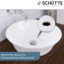Aufsatzhandwaschbecken rund 'Tassoni Bowl' weiß Ø 40 x 11 cm