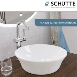 Aufsatzhandwaschbecken rund 'Tassoni Bowl' weiß Ø 40 x 11 cm