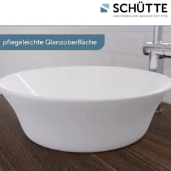 Aufsatzhandwaschbecken rund 'Tassoni Bowl' weiß Ø 40 x 11 cm