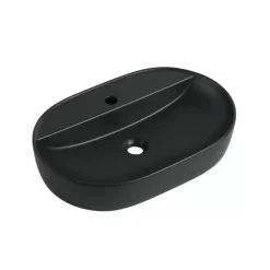 Aufsatzwaschbecken oval 'Tari' schwarz 60,5 x 12 x 40 cm