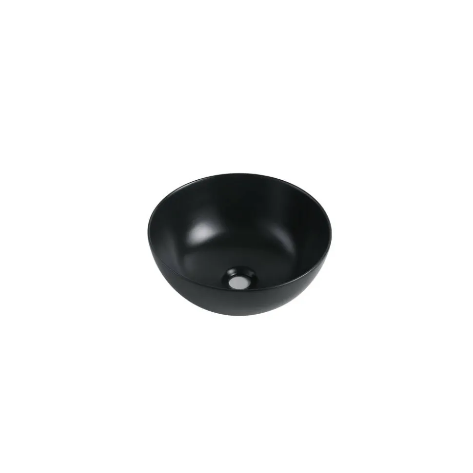 Aufsatzwaschtisch 'Aves' Keramik matt black Ø 35,8 x 15,5 cm
