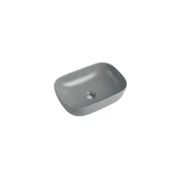Aufsatzwaschtisch 'Babu' Keramik matt light grey 45,5 x 32,5 x 13,5 cm