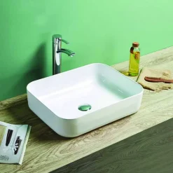 Aufsatzwaschtisch 'Glaros' Keramik matt white 50 x 39 x 13 cm