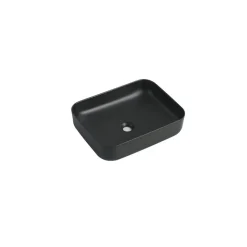 Aufsatzwaschtisch 'Glaros' Keramik matt black 50 x 39 x 13 cm