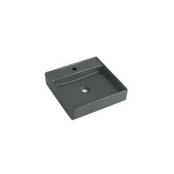 Aufsatzwaschtisch 'Heru' Keramik matt dark grey 44 x 44 x 10 cm