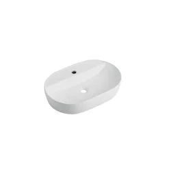 Aufsatzwaschtisch 'Tari' Keramik oval matt white 60,5 x 40 x 12 cm