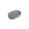 Aufsatzwaschtisch 'Tari' Keramik oval matt light grey 60,5 x 40 x 12 cm