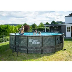 Aufstellpool 'Elite Frame' Rattan-Optik grau Ø 488 x 122 cm