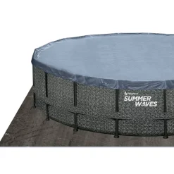 Aufstellpool 'Elite Frame' Rattan-Optik grau Ø 488 x 122 cm