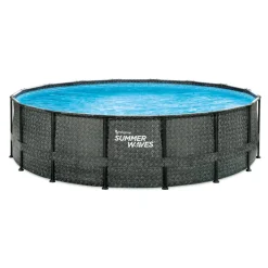 Aufstellpool 'Elite Frame' Rattan-Optik grau Ø 488 x 122 cm
