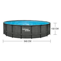 Aufstellpool 'Elite Frame' Rattan-Optik grau Ø 549 x 132 cm