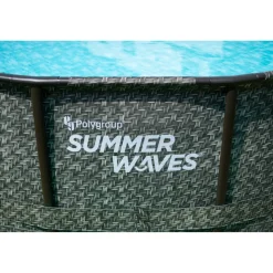 Aufstellpool 'Elite Frame' Rattan-Optik grau Ø 549 x 132 cm
