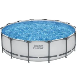 Aufstellpool 'Steel Pro MAX' Komplett-Set lichtgrau Ø 427 x 107 cm