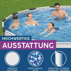 Aufstellpool 'Steel Pro MAX' Komplett-Set lichtgrau Ø 427 x 107 cm