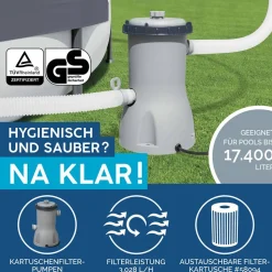 Aufstellpool 'Steel Pro MAX' Komplett-Set lichtgrau Ø 427 x 107 cm