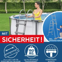 Aufstellpool 'Steel Pro MAX' Komplett-Set lichtgrau Ø 427 x 107 cm