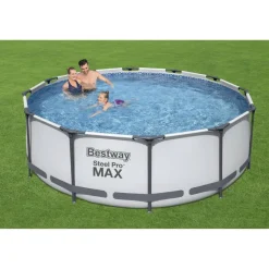 Aufstellpool 'Steel Pro Max™' grau/weiß Ø 366 x 100 cm, Komplett-Set