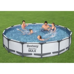 Aufstellpool 'Steel Pro MAX™' lichtgrau rund Ø 427 x 84 cm