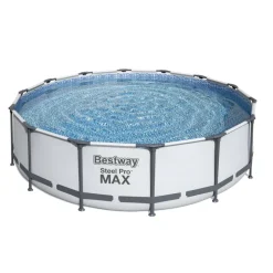 Aufstellpool 'Steel Pro MAX' Komplett-Set, grau rund Ø 427 x 107 cm