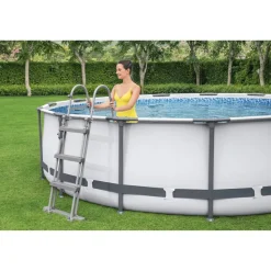 Aufstellpool 'Steel Pro MAX' Komplett-Set, grau rund Ø 427 x 107 cm