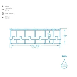 Aufstellpool 'Steel Pro MAX' Komplett-Set, grau rund Ø 427 x 107 cm
