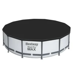 Aufstellpool 'Steel Pro MAX' Komplett-Set, grau rund Ø 427 x 107 cm