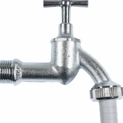 Auslaufventil 1/2" matt verchromt mit Knebelgriff