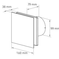 Axialventilator Glas 'WDNLF D100' Ø 100 mm mit Nachlauf und Feuchtesensor