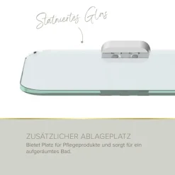 Badablage 'Aura' Glas verchromt 60 x 12,8 x 2 cm