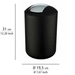 Bad-Accessoire-Set 'Brasil' schwarz 4-teilig