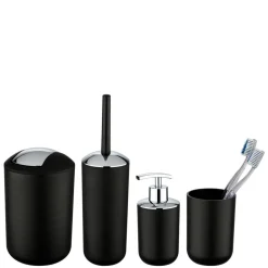 Bad-Accessoire-Set 'Brasil' schwarz 4-teilig