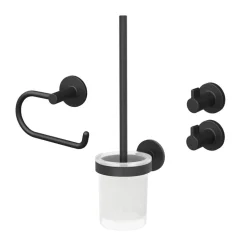 Badaccessoire-Set 'Nero' mattschwarz 4-teilig