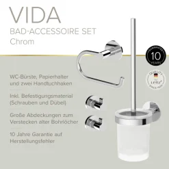 Badaccessoire-Set 'Vida' chromfarben 4-teilig
