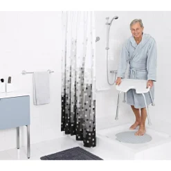 Bade-/Duschhocker höhenverstellbar mit Hygieneausschnitt