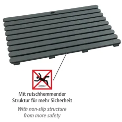 Badematte 'Indoor & Outdoor' Kunststoff grau 80 x 50 cm