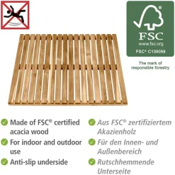Badematte 'Indoor & Outdoor Acacia' Akazienholz 55 x 55 cm
