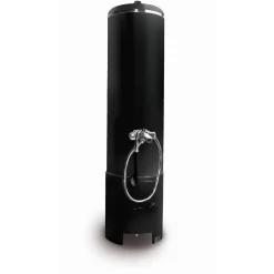 Badeofen drucklos schwarz 100 l, mit Mischbatterie und Handbrause 152 cm