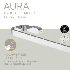 Badetuchhalter 'Aura' verchromt 60 cm