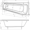 Badewanne "Bahia" 160 x 75 cm weiß links