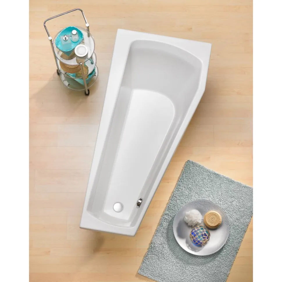 Badewanne "Bahia" 160 x 75 cm weiß links