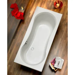 Badewanne "Delphi" rechteckig weiß 180 x 80 cm