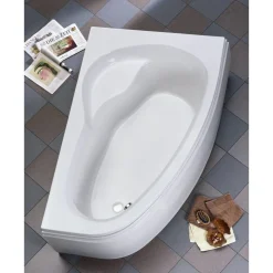Badewanne 'Loredana Modell A' Sanitäracryl weiß 1750 x 1100 mm
